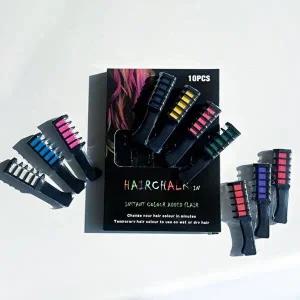 헤어 초크 틴트 10색 세트 SET/일회용 브릿지 염색 빗-WFFIAP8