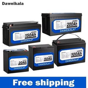 태양열 보트용 BMS가 내장된 대용량 12V 20Ah 50Ah 100Ah 150Ah 200Ah 리튬 인산철 배터리