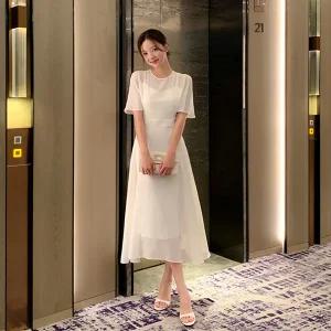 올리비아 2기장 시스루 하트넥 쉬폰 플레어 원피스 여름 썸머 op15821