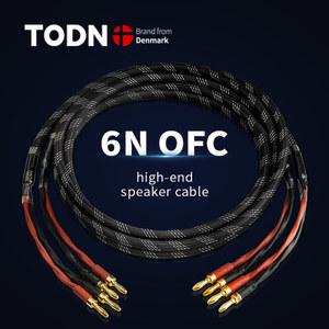 스테레오 도금 무산소 고순도 케이블 TODN HIFI 플러그 구리 스피커 바나나 오디오 케이블