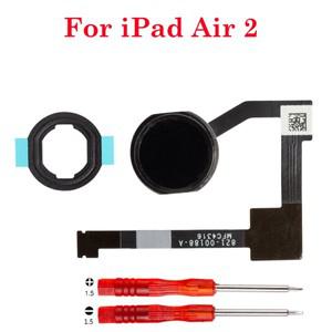 1pcs 홈 버튼 플렉스 케이블 ipad 호환 6 Air 2 A1566 리턴 고무가있는 어셈블리