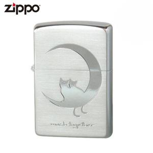 ZIPPO 고양이 2CAT-SSB 실버 새틴 에칭 오일라이터 정품