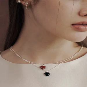 [silver925]candy heart ball necklace