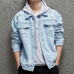[셀러허브 1]남자 찢청 데님자켓 봄 가을 간절기 캐주얼 점퍼 자켓