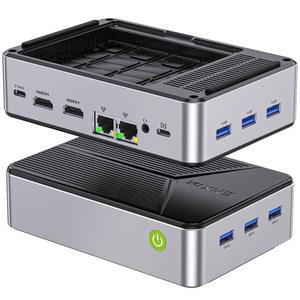 GMKtec 미니 PC NAS, G9 인텔 N150 듀얼 부트 윈 리눅스 데스크톱 컴퓨터 12GB DDR5 64GB EMC + 1TB M.2 SSD, 4*M.2 NVMe 슬롯, NIC 2.5GbE, USB-C/USB 3.2 10Gbps, 네트워크 연결 스토리지