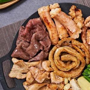 [신세계라이브쇼핑][김치볶음밥증정] 소곱창 모듬 구이 세트 곱창 180g+ 대창 200g + 막창 200g + 염통 ...