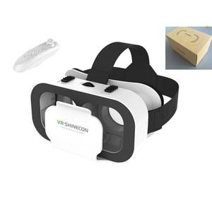 [미국배송] IPHONE 및 ANDROID용 VR 헤드셋(컨트롤러 포함) 성인용 범용 가상 현실 고글 휴대용 3D 안경 헬멧 영화 TV 비디오 게임용 휴대폰용 4.7-6.5인치용