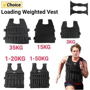 3-50kg 내구성 로딩 가중치 조끼 조정 가능한 무게 복싱 훈련 운동 양복 조끼 재킷 모래 의류 피트니스 장