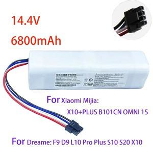 14.4V 6800mAh, Xiaomi Mijia  Dreame F9 D9 L10 Pro Plus S10 S20 X10 청소 로봇용 배터리 X10+PLUS B101C