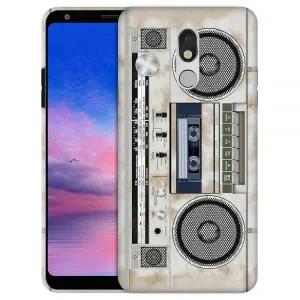 GlamCase - LG Stylo 5용 빈티지 라디오 카세트 레코더 프린트 하드 케이스 화이트 157466