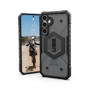 URBAN ARMOR GEAR UAG 디자인 삼성 갤럭시 S23 FE 케이스 패스파인더 클리어 애쉬, 반투명 견고한 밀리터리