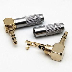 잭 3.5mm 90 도 직각 1/8 인치 3/4 극 이어폰 플러그 3.5 오디오 어댑터, 금 납땜 3.5mm 헤드폰 와이어 커넥터