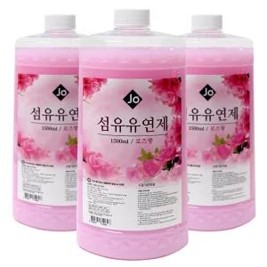 조 섬유유연제 1.5L- 3개 세제 섬유유연제 로즈향 일반/드럼겸용
