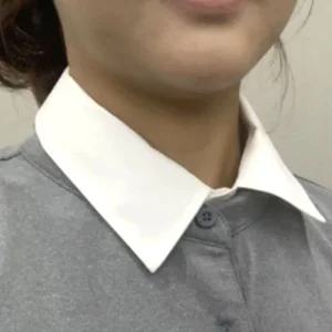 코튼 페이크셔츠 클래식 목카라 화이트