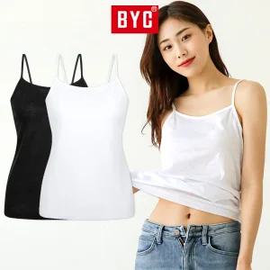 BYC 여성 끈 나시 순면 실켓 여자 런닝 캐미솔 BYT3634