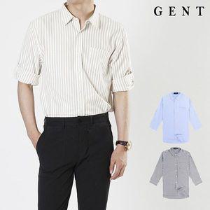 [G.E.N.T]남성용 루즈핏 스트라이프 7부 셔츠 GS9204C_P302654027