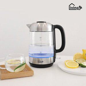 리빙앤 1.7L 내열유리 주전자 전기포트 커피포트 LVGS-2200