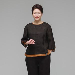 [보리보리/하랑한복]엄마옷 신상인견블라우스 솔길드리 브라운