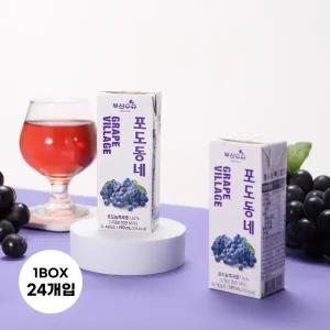 부산우유 멸균 포도주스 포도동네 190ml 24팩 [원산지:국산]