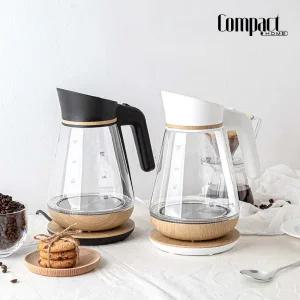 컴팩트홈 내열유리 인테리어 우드 전기포트 1.5L
