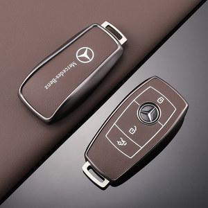 TPU 가죽 자동차 키 케이스 풀 커버 쉘, 메르세데스 벤츠 A B C E GL S GLA GLK CLS 클래스 AMG W204 W205 W212 W463 W176 키체인
