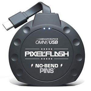 픽셀플래시 컴팩트 플래시 카드 리더 USB C - 2 u201D 케이블 CF 메모리 리더, USB-C 장치용 전술 컴팩트플래시 어댑터 러기드 플랫 3.1 유형 구부러지지 않는 핀, 검은색