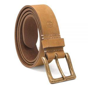 Timberland 남성용 38MM 아이콘 누벅 부츠 가죽 벨트 베이지 위트 34