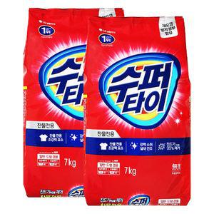 엘지 수퍼타이 찬물전용 세탁세제 분말 리필 7kg x 2개