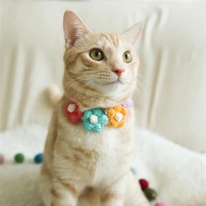 꽃송이 뜨개 초커 고양이목걸이 강아지꽃목걸이 고양이옷