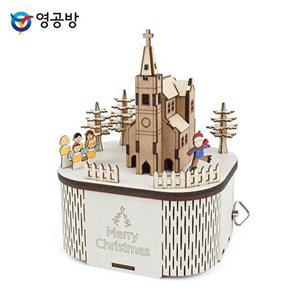 [셀러허브 패션][JH8P7R0S_52CS]교회 DIY 회전 우드 오르골 크리스마스