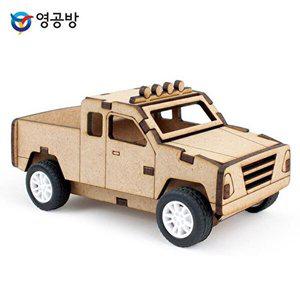 [셀러허브 패션][JH8P7R14_52CS]완구 풀백 픽업 트럭 나무 작동 제작 키트
