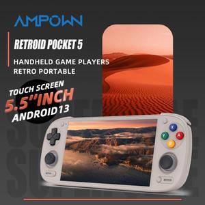 레트로 휴대용 게임기 추억의 고전게임 AMPOWN Retroid Pocket 5 RP5 게임 플레이어 5.5 AMOLED 1080P 화면
