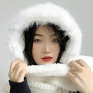 화이트 코지데잇 머플러 후드 후드숄머플러-WE730A1