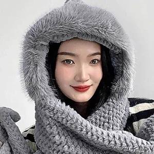 그레이 머플러 후드 코지데잇 후드숄머플러-WE730A5