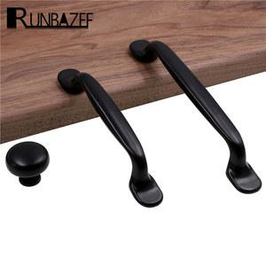 RUNBAZEF 블랙 캐비닛 손잡이 아메리칸 스타일 주방 찬장 문 서랍 손잡이 패션 가구 손잡이 하드웨어