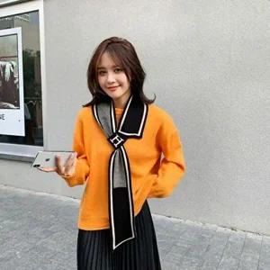 럭셔리 커플 미니 숏 목도리 여자 예쁜 짧은 머플러-WFG397I