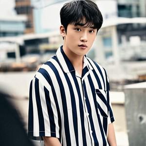 [모로엠] 남자 해양풍 스트라이프 리넨 린넨셔츠 ON-SHH-QWFHJU6U