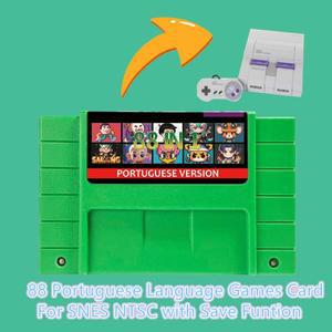 [누리사진관]SNES 16 비트 게임 카드 비디오 콘솔 카트리지 NTSC 버전 스페셜 에디션 용 88 in 1 포르투갈