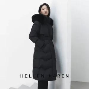 [헬렌카렌]THE PREMIUM 24 WINTER 폭스퍼 헝가리구스 롱 트렌치 다운_637793