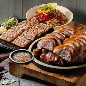 [아빠식당][족편세트] 황기순살 냉장족발300g 1팩+족발편육200g 1팩+비빔막국수1세트+새우젓소스2