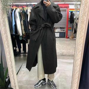 디퍼 블렌드 사선 오버 롱 가운코트