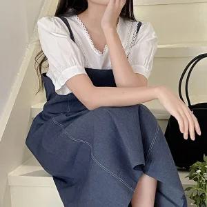 [코코블랑] 레이크 데님 나시원피스