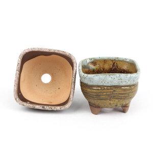 다육분 춘사각 10x10x8cm 수제 옹기 다육화분