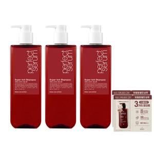 미쟝센 퍼펙트 세럼 샴푸 슈퍼리치, 680ml, 3개 + 증정 (려 흑운 볼륨모근강화 샴푸 6ml, 2개)