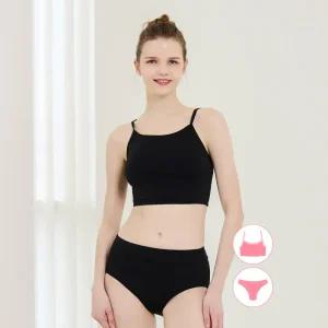 베이직엘르 여성인 래쉬가드 블랙 이너웨어 브라탑 세트 BEL-X225K