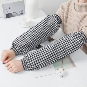 여성 면 작업용 미술용 실 팔토시(블랙) 사무 롱 체크