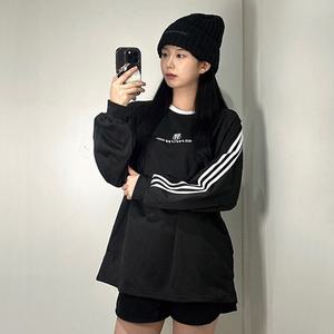 스포티 티 오버핏 긴팔 맨투맨 트랙 티셔츠 [2color Y2K 남녀공용 블록코어 커플 여자 면 레터링]