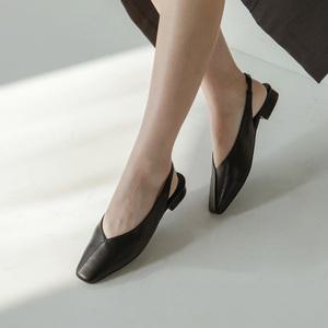 SOVO 셔먼 스퀘어 슬링백 플랫슈즈 2cm