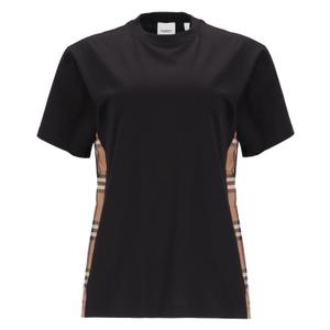버버리 CARIS 체크 패널 여성 반팔 티셔츠 80925731