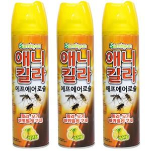 삼현 애니킬라 400ml 3개 에프에어로솔 모기 파리 바퀴벌레 살충제